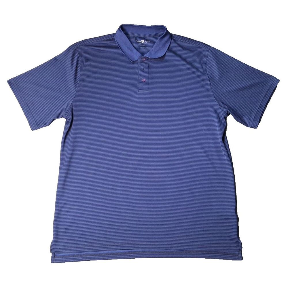 David Taylor Polo Shirt Mens Extra Large Blue Golf Striped Preppy Tennis Light
